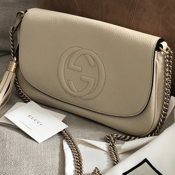 Gucci Cream Leather Shoulder Bag - Picture 1 of 16